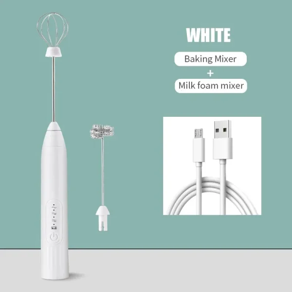 Kitchen Accessories Coffee Stirrer Baking Mixer USB Charging Electric Egg Beater 2-in-1 Double Head Milk Whisk Tools Gadgets Bar - Image 8