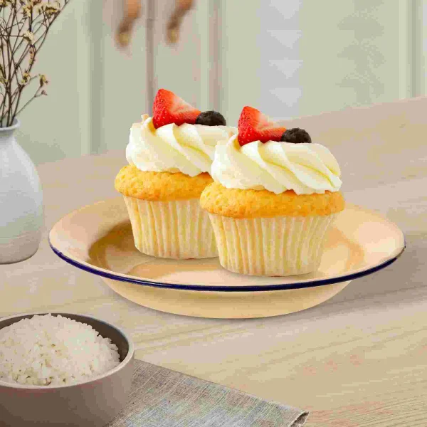 4Pcs Retro Enamel Plates for Camping Restaurant Food Serving Vintage Style Dishes Home Kitchen Tableware Catering Serving Plate - Image 5
